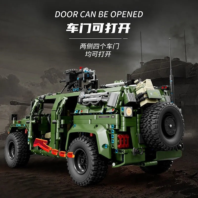 Building Blocks Tech MOC SUV Off Road Warrior Armored Car Bricks Toy T4015 - 9