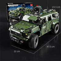 Thumbnail for Building Blocks Tech MOC SUV Off Road Warrior Armored Car Bricks Toy T4015 - 7