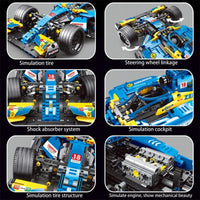 Thumbnail for Building Blocks Tech MOC T2019 F1 Alternate Super Racing Car Bricks Toys - 4