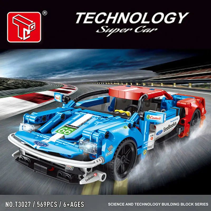 Building Blocks Tech MOC T3027 Super Sports Racing Car Bricks Toys Construction Set Toys - 1
