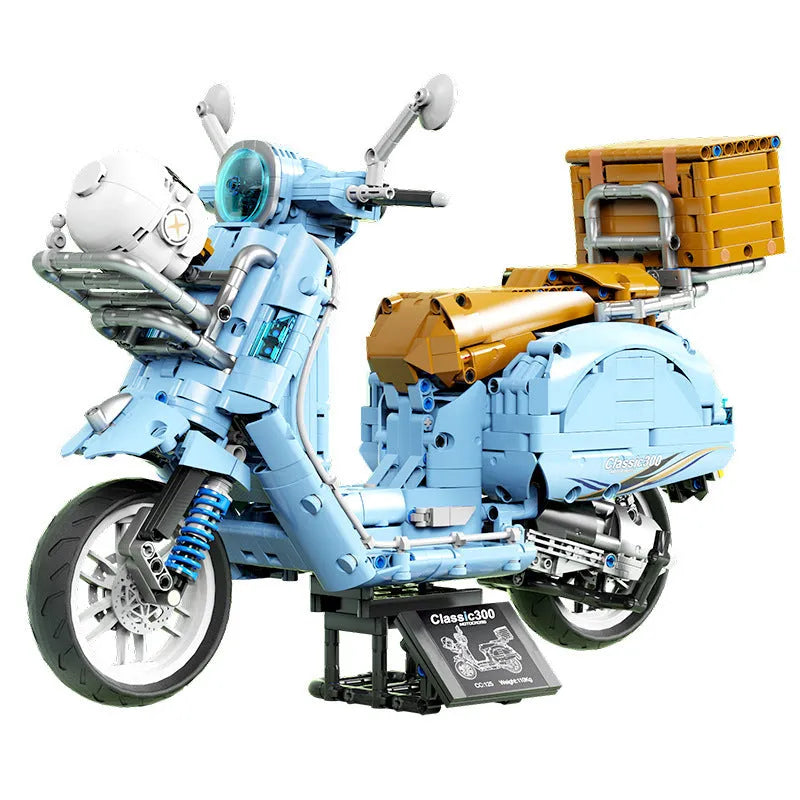 Building Blocks Tech MOC T4025B Vespa Classic 300 Motorcycle Bricks Toys - 1