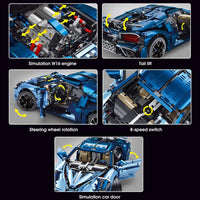 Thumbnail for Building Blocks Tech MOC T5004 Bugatti Divo Racing Car Bricks Toys - 5