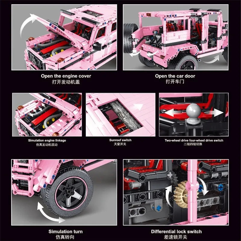 Building Blocks Tech MOC T5016B King Kong Barbie Off-Road SUV Bricks Toy - 7
