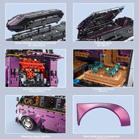 Thumbnail for Building Blocks Tech MOC T5022B Electroplated Camper Van Bus Bricks Toys - 4