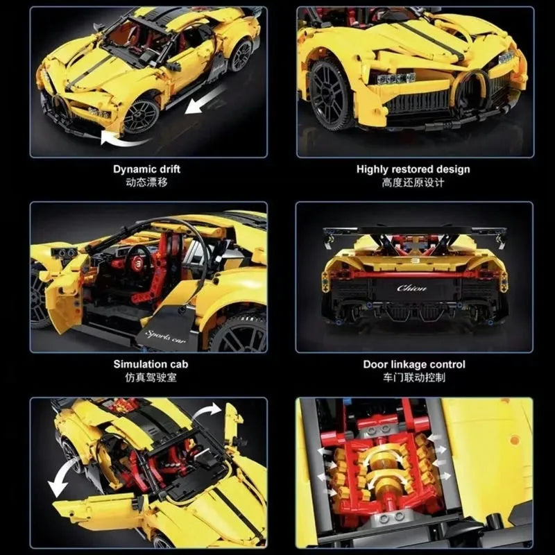 Building Blocks Tech MOC T5027B Supercar Hyper Racing Car Bricks Toys Construction Set Toys - 5