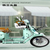 Thumbnail for Building Blocks Tech MOC Vespa Classic 300 Motorcycle Bricks Toy T4025A Construction Set Toys - 4