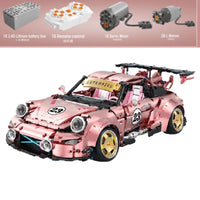 Thumbnail for Building Blocks Tech Motorized RC Porsche 911 RWB Supercar Bricks Toy T5036A Construction Set Toys - 1