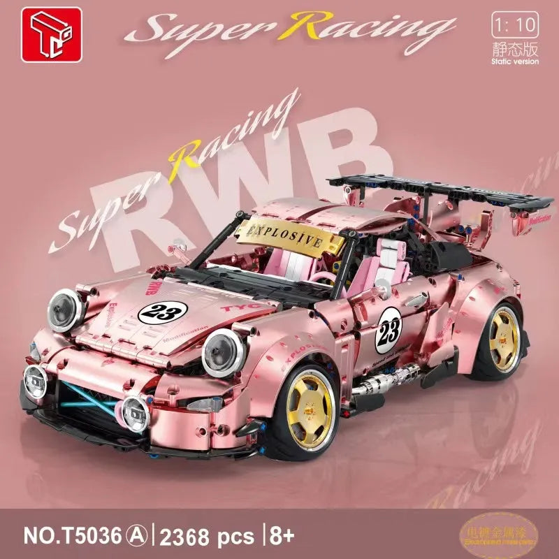 Building Blocks Tech Motorized RC Porsche 911 RWB Supercar Bricks Toy T5036A Construction Set Toys - 2