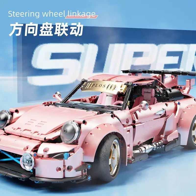 Building Blocks Tech Motorized RC Porsche 911 RWB Supercar Bricks Toy T5036A Construction Set Toys - 7
