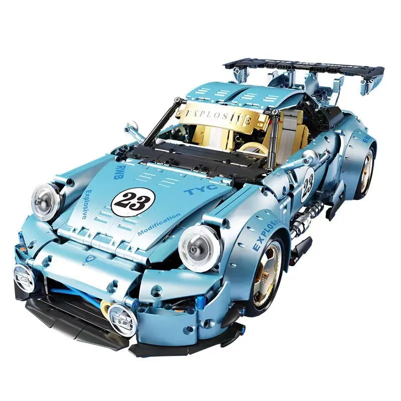 Building Blocks Tech T5036B RC Motorized Porsche 911 RWB Supercar Bricks Toy - 9