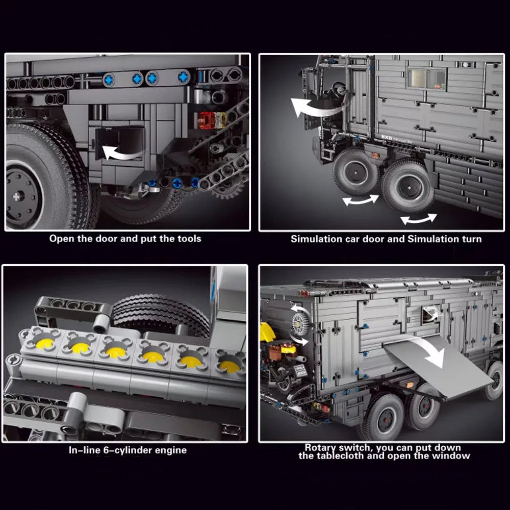 Building Blocks Technical MOC RV Off - Road Heavy Truck Bricks Toys T4009 - 5