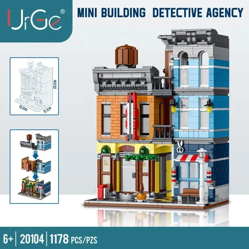 Building Blocks City Street Detective Agency Office Bricks Toy - 2