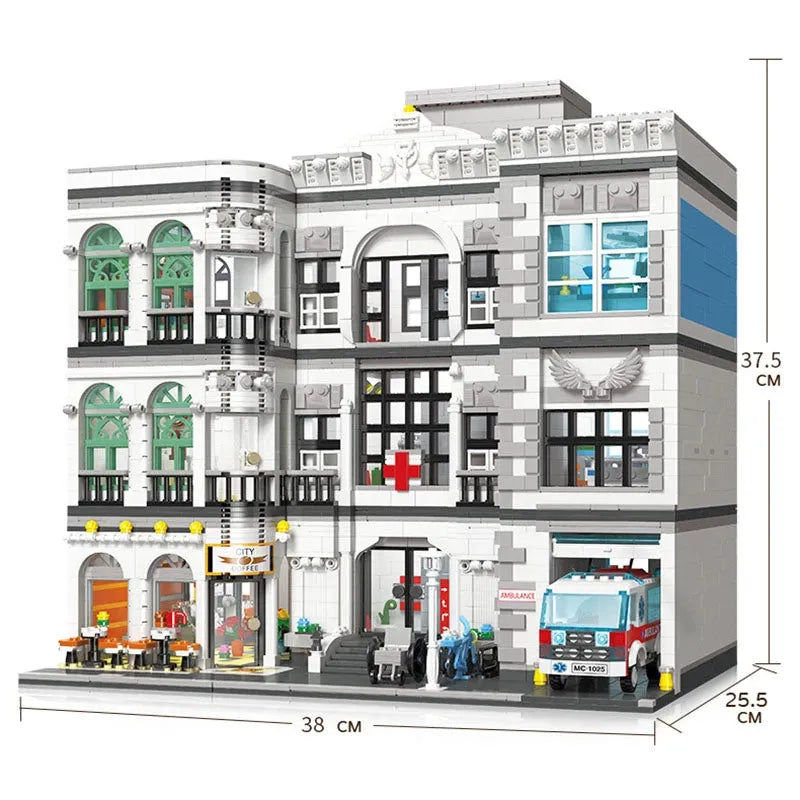 Building Blocks MOC Expert City Street Hospital Bricks Toy - 1