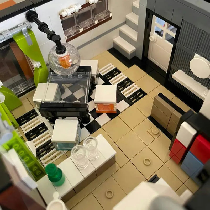 Building Blocks City Experts Street MOC Brown Modern Villa Bricks Toy 10204 Construction Set Toys - 12