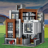 Thumbnail for Building Blocks City Experts Street MOC Brown Modern Villa Bricks Toy 10204 - 7