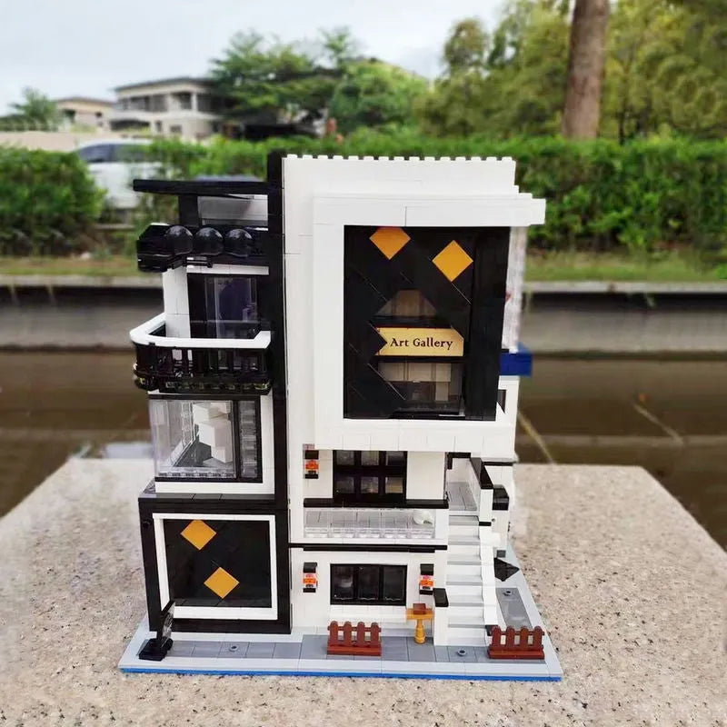 Building Blocks City Street MOC Set Art Gallery Showcase LED Bricks Toy 10201 Construction Set Toys - 3