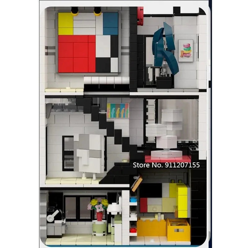 Building Blocks City Street MOC Set Art Gallery Showcase LED Bricks Toy 10201 Construction Set Toys - 13