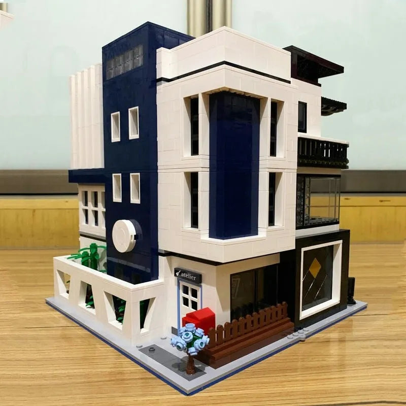 Building Blocks City Street MOC Set Art Gallery Showcase LED Bricks Toy 10201 Construction Set Toys - 8