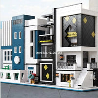 Thumbnail for Building Blocks City Street MOC Set Art Gallery Showcase LED Bricks Toy 10201 - 14