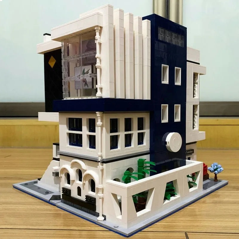 Building Blocks MOC City Street Art Gallery Showcase LED Bricks Kids Toys - 8