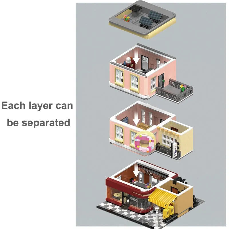 Building Blocks MOC City Street Expert Bakery Shop Bricks Toy 10180 Construction Set Toys - 4