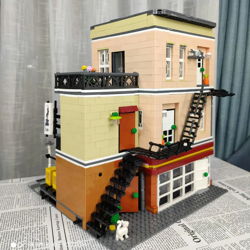 Building Blocks MOC City Street Expert Bakery Shop Bricks Toy 10180 - 10