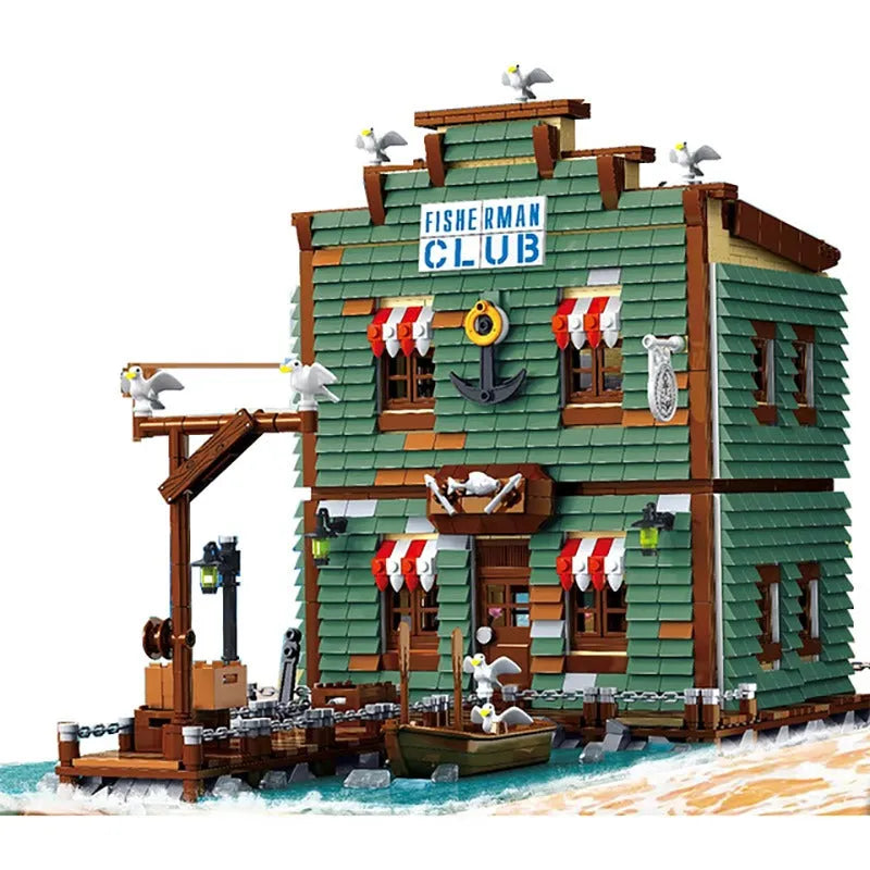 Building Blocks MOC City Street Expert Fisherman Club House Bricks Toy 30107 - 2