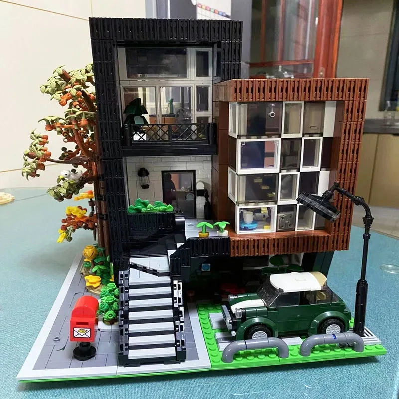 Building Blocks MOC City Street Expert Modern Korean Villa Bricks Toy 10205 - 3