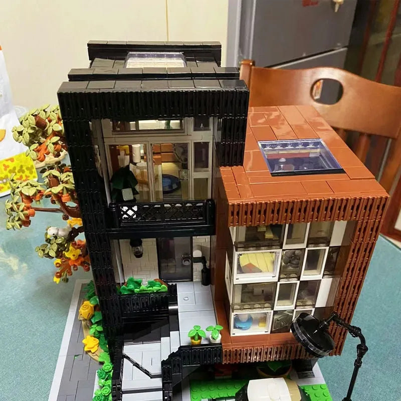 Building Blocks MOC City Street Expert Modern Korean Villa Bricks Toy 10205 - 6