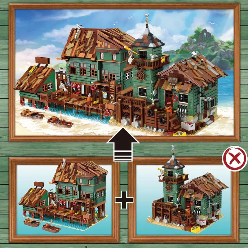 Building Blocks MOC City Street Expert Old Captain’s Wharf Bricks Toy 30102 - 9