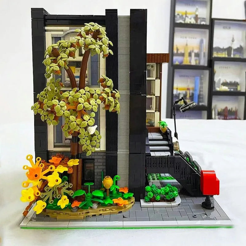 Building Blocks MOC City Street Experts Modern Korean Villa Bricks Toy EU - 15