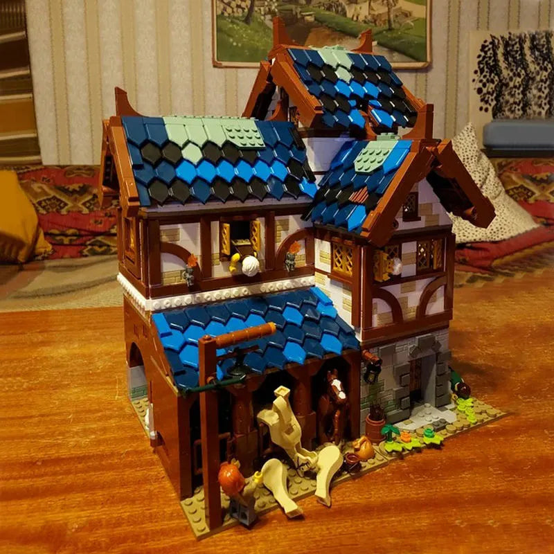 Building Blocks MOC Creator Expert Medieval Town Stable Bricks Toy 50105 - 5