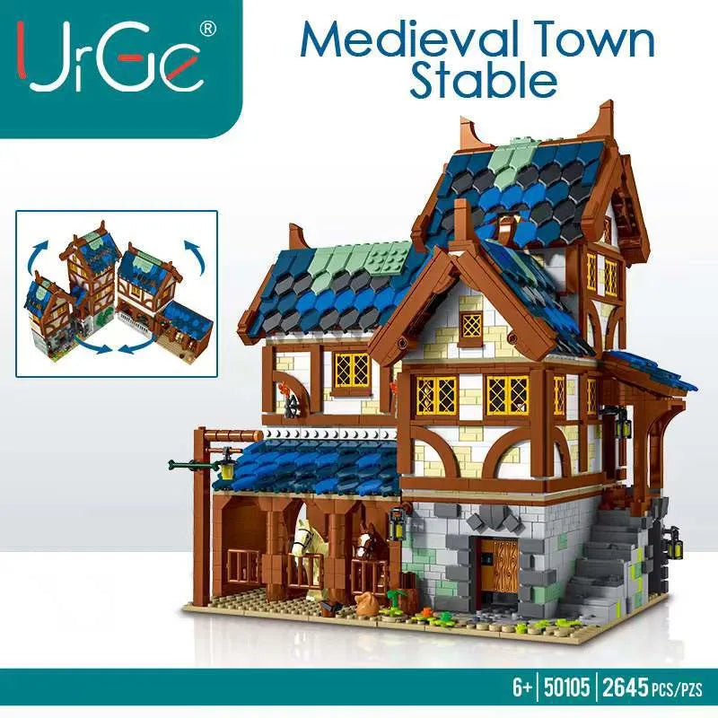 Building Blocks MOC Creator Expert Medieval Town Stable Bricks Toy 50105 - 2