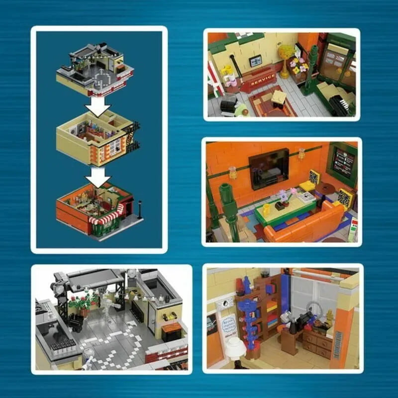 Building Blocks MOC Expert 10189 Central Perk Big Bang Theory Bricks Toys - 7