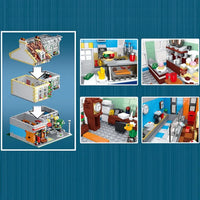 Thumbnail for Building Blocks MOC Expert Street City Post Office Bricks Toy 10198 - 5