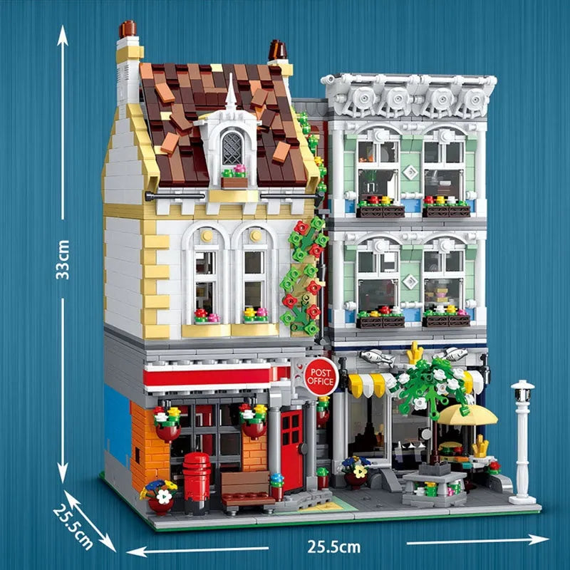 Building Blocks MOC Expert Street City Post Office Bricks Toy 10198 - 4