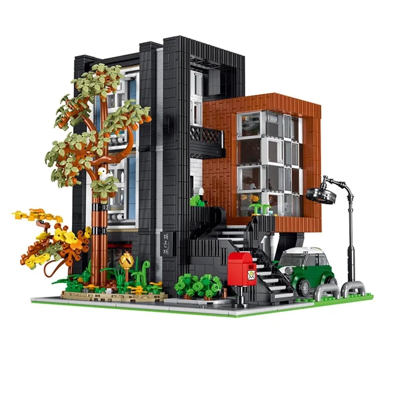 Villa Blocks MOC Experts Street Modern Korean Villa Building Blocks