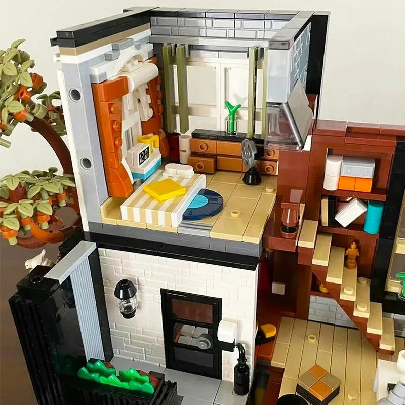 Villa Blocks MOC Experts Street Modern Korean Villa Building Blocks