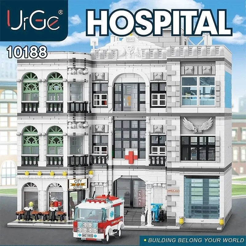 Building Blocks MOC Street Expert City Hospital Bricks Toy 10188 - 2
