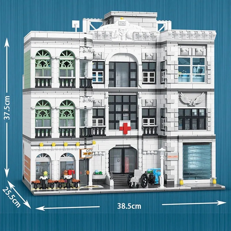 Building Blocks MOC Street Expert City Hospital Bricks Toy 10188 - 3