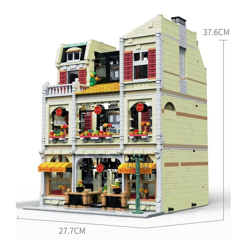 Building Blocks MOC Street Expert City Pizza House Bricks Toy 10202 - 5