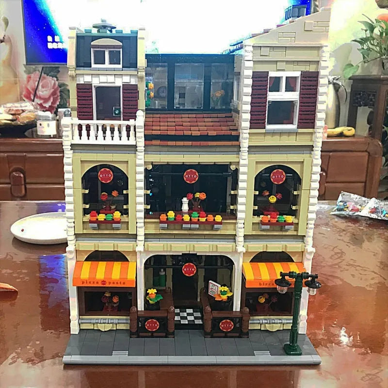 Building Blocks MOC Street Expert City Pizza House Bricks Toy 10202 - 7