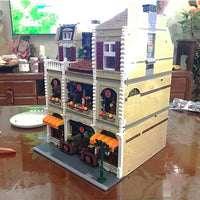 Thumbnail for Building Blocks MOC Street Expert City Pizza House Bricks Toy 10202 Construction Set Toys - 13