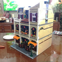 Thumbnail for Building Blocks MOC Street Expert City Pizza House Bricks Toy 10202 - 13