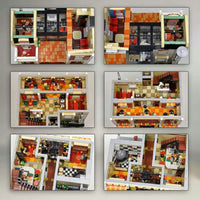 Thumbnail for Building Blocks MOC Street Expert City Pizza House Bricks Toy 10202 - 6