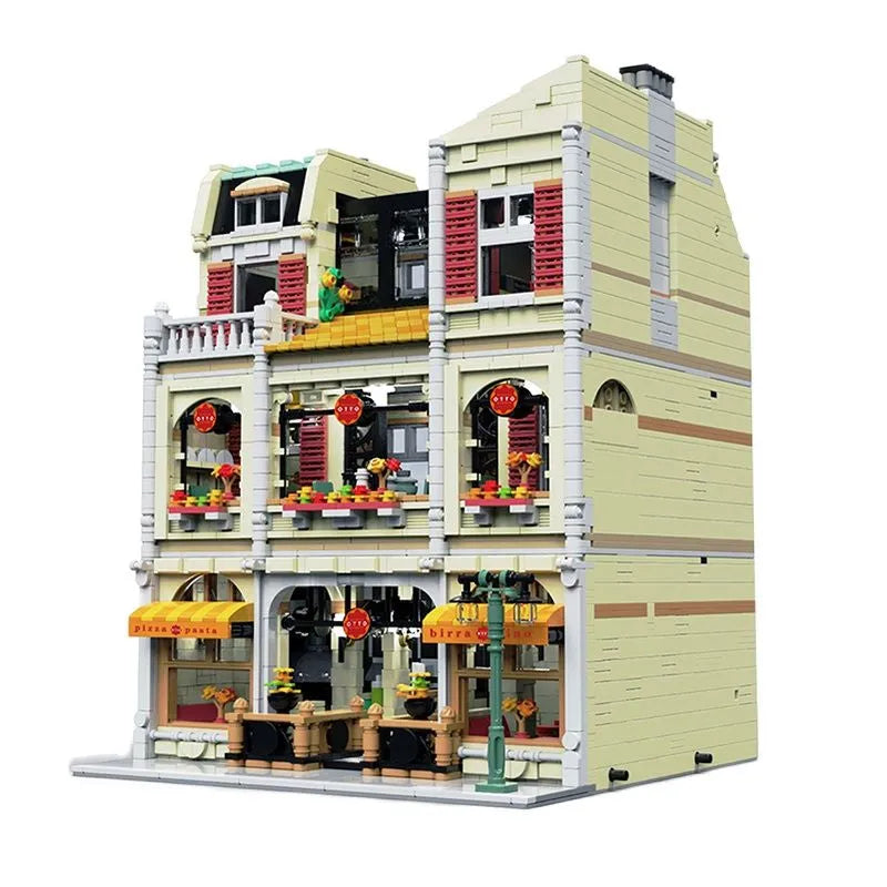Building Blocks MOC Street Expert City Pizza House Bricks Toy 10202 - 1
