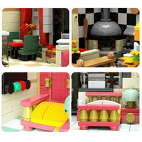 Thumbnail for Building Blocks MOC Street Expert City Pizza House Bricks Toy 10202 Construction Set Toys - 4