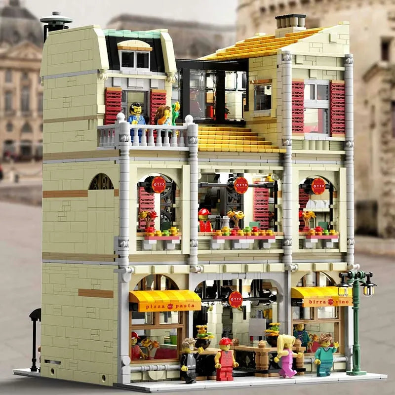 Building Blocks MOC Street Expert City Pizza House Bricks Toy 10202 Construction Set Toys - 2
