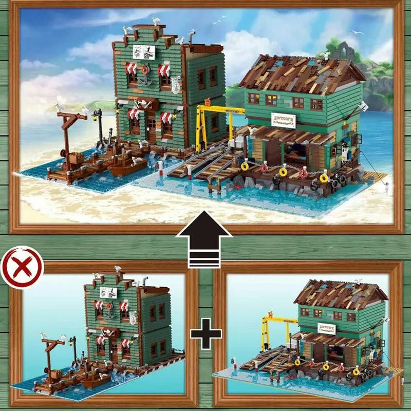 Building Blocks MOC Street Expert City Ship Repair Yard Bricks Toy 30106 - 7