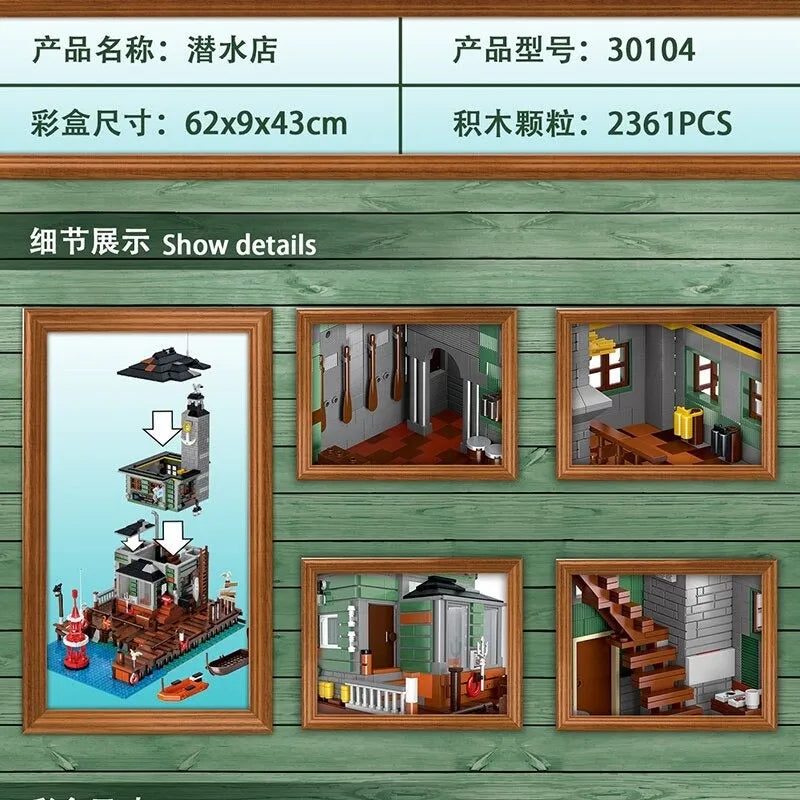 Building Blocks MOC Street Expert The City Diving Shop Bricks Toy 30104 Construction Set Toys - 4